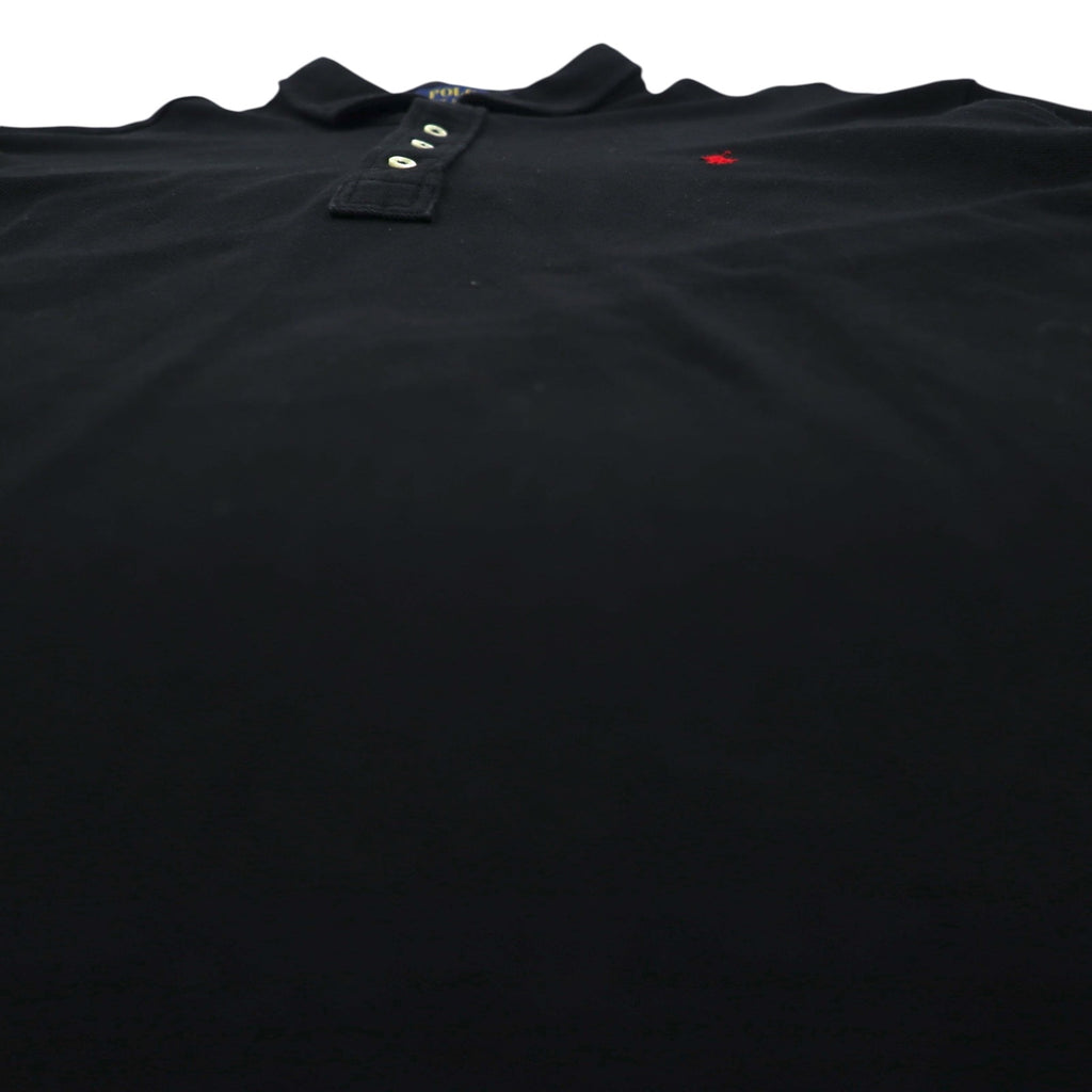 Polo Ralph Lauren ビッグサイズ 長袖ポロシャツ ラガーシャツ 2XL ブラック 鹿の子 スモールポニー刺繡