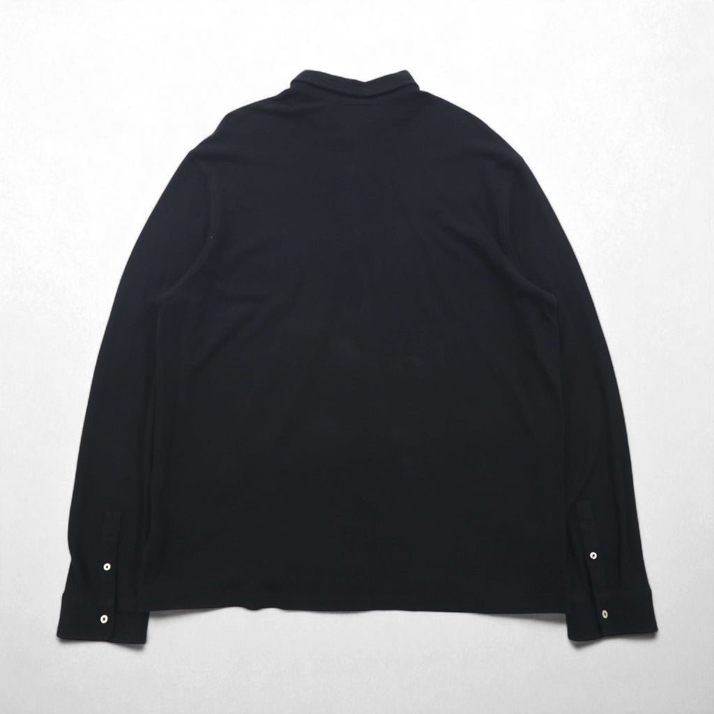 Polo Ralph Lauren ビッグサイズ 長袖ポロシャツ ラガーシャツ 2XL ブラック 鹿の子 スモールポニー刺繡