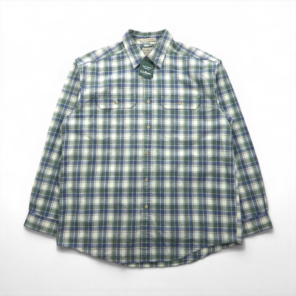 L.L.Bean サンウォッシュ キャンバス フランネルシャツ L チェック TRADITIONAL FIT 286410 未使用品