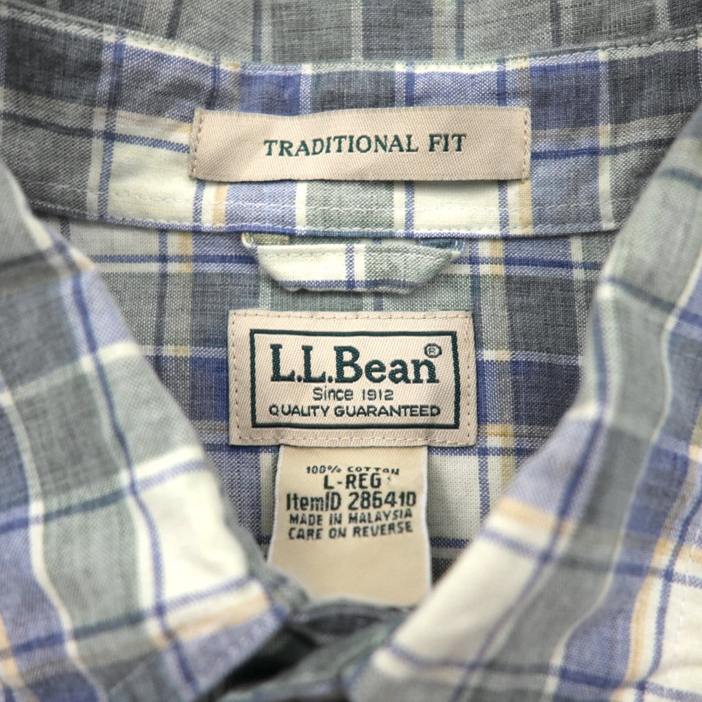 L.L.Bean サンウォッシュ キャンバス フランネルシャツ L チェック TRADITIONAL FIT 286410 未使用品