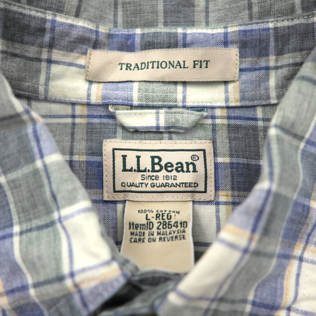 L.L.Bean サンウォッシュ キャンバス フランネルシャツ L チェック TRADITIONAL FIT 286410 未使用品