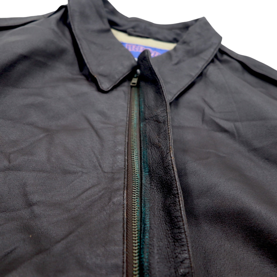 AIRBORNE Leather A-2 Flight Jacket L Brown Stars and Stripes