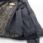 HARLEY DAVIDSON A-2 Leather Flight Bomber Jacket, Military Riders, L, Black, Grained Leather, Removable Liner, Epaulettes
