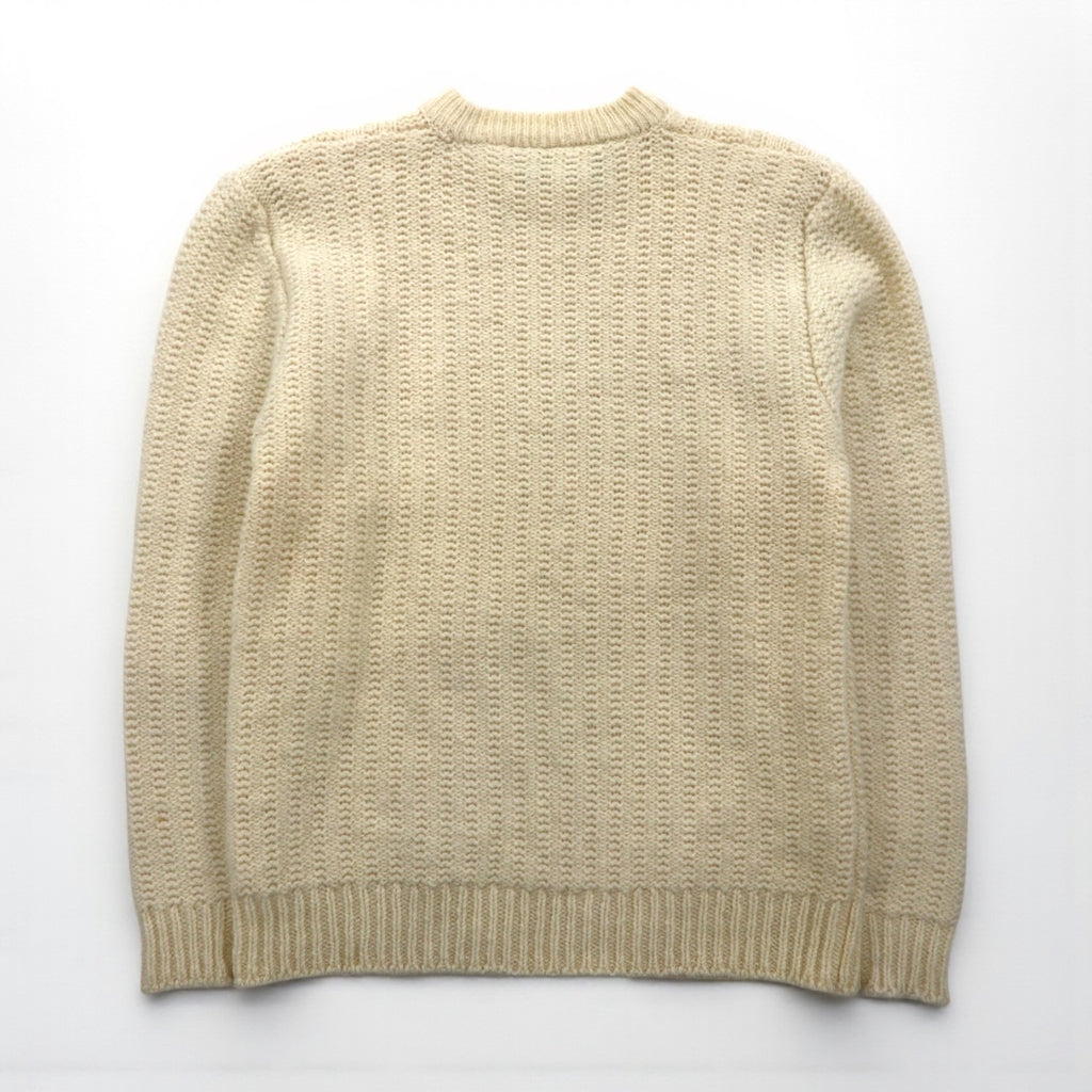 80s Vintage Shetland Wool Fisherman Sweater フィッシャーマン アランニット セーター L 生成り 羊毛