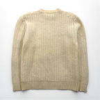 80s Vintage Shetland Wool Fisherman Sweater フィッシャーマン アランニット セーター L 生成り 羊毛