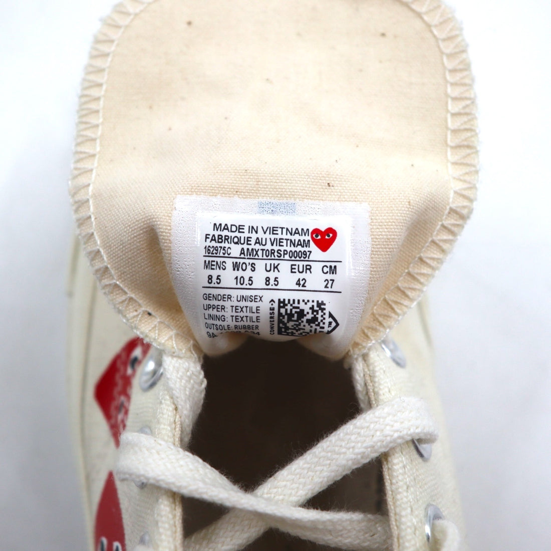PLAY COMME des GARCONS × CONVERSE CT70 Sneakers 27cm White Chuck Taylor 70 Chuck Taylor Multi Heart 162975C