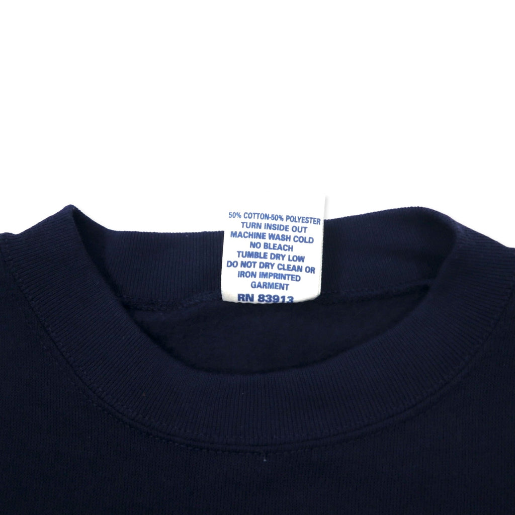 COTTON GROVE USA made 90s college print sweatshirt L Navy Cotton WISCONSIN