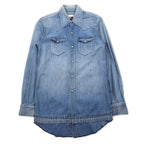 FACETASM Long Denim Western Shirt, Medium, Blue, Cotton, TK-SH-01, Made in Japan