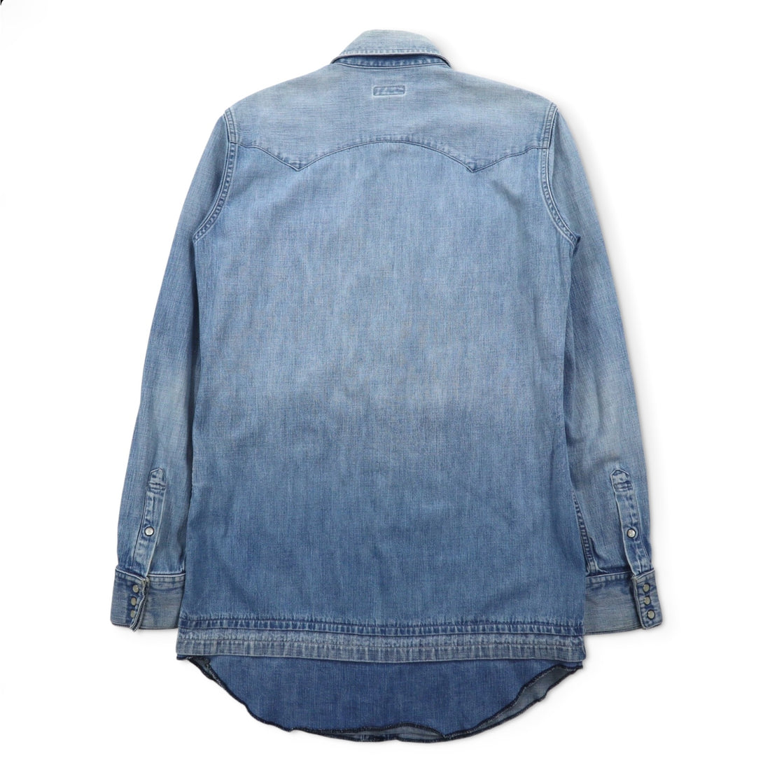 FACETASM Long Denim Western Shirt, Medium, Blue, Cotton, TK-SH-01, Made in Japan