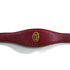 Cartier Old Must Line Leather Belt, Made in Spain, Bordeaux Grain Leather, Trinity Hardware
