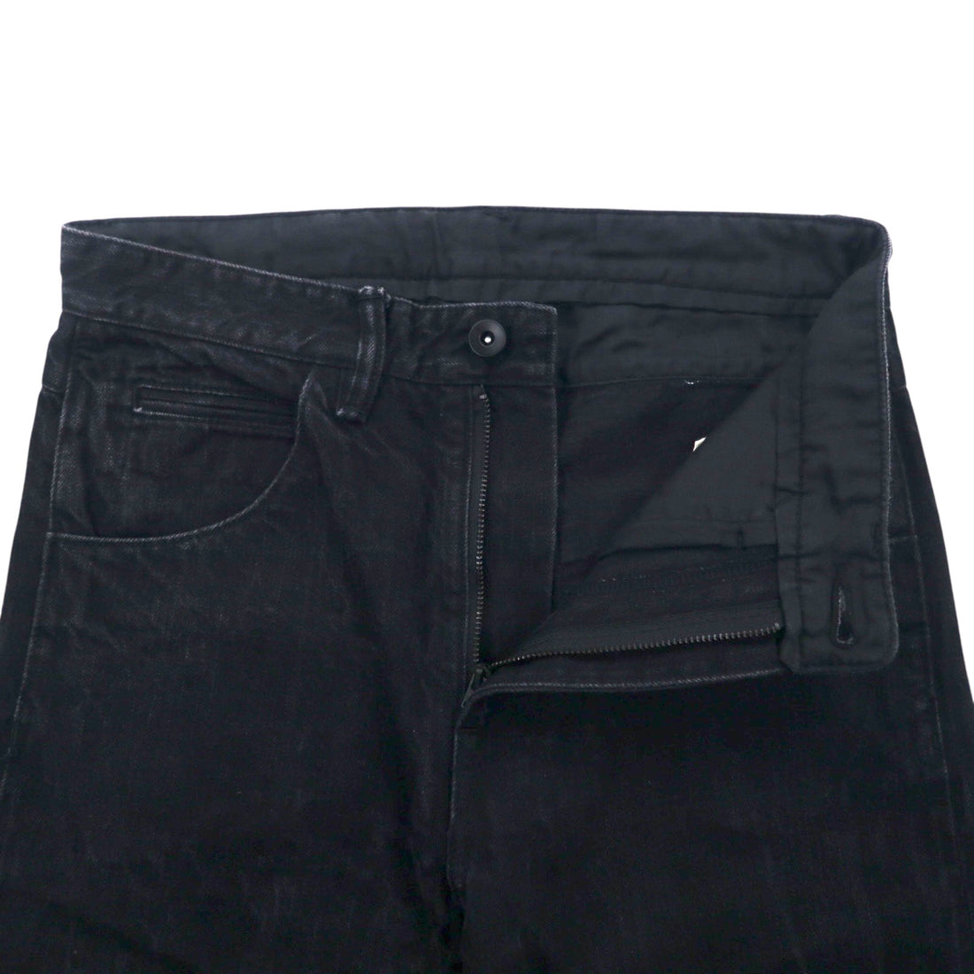 bukht Cut-off Denim Pants S Black BASIC 5P SLIM DENIM PANTS B-M31806 Made in Japan