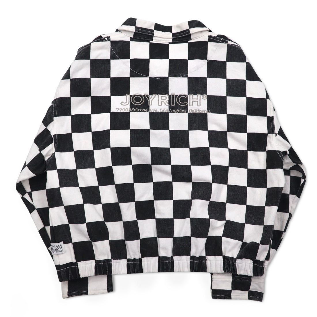 JOYRICH フラッグチェック デニム トラッカージャケット L ホワイト ブラック コットン