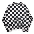 JOYRICH フラッグチェック デニム トラッカージャケット L ホワイト ブラック コットン