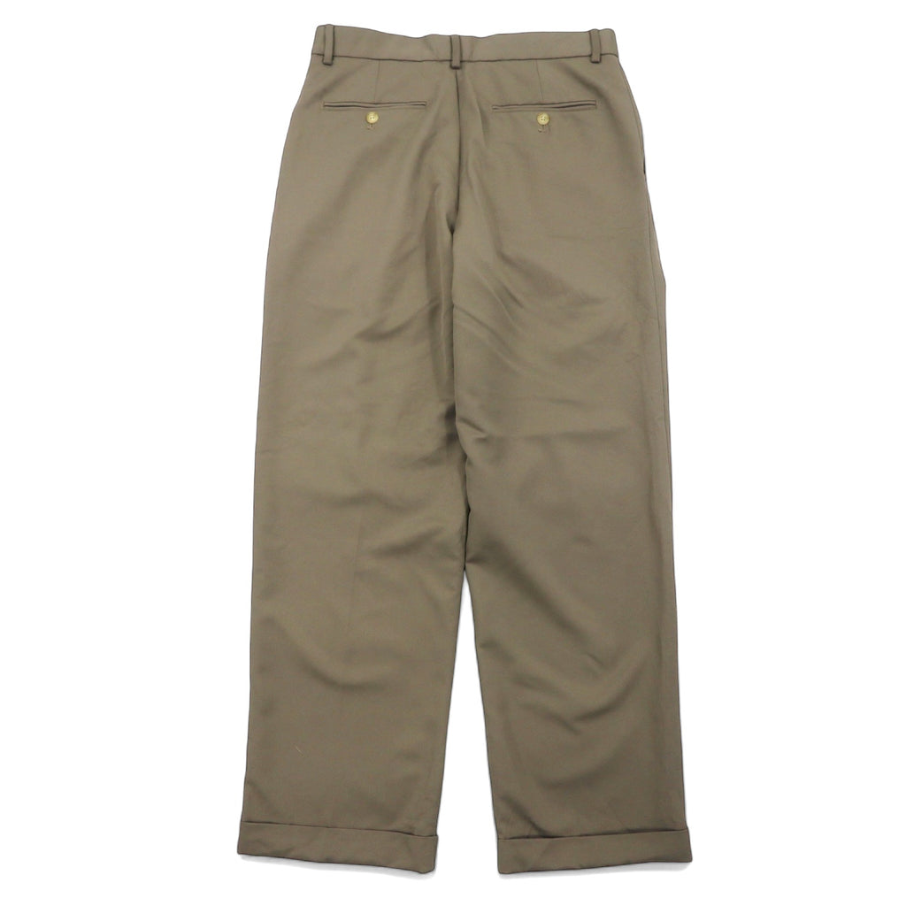 90s VAN HEUSEN Tuck Wide Slacks Pants Size 30 Beige Polyester