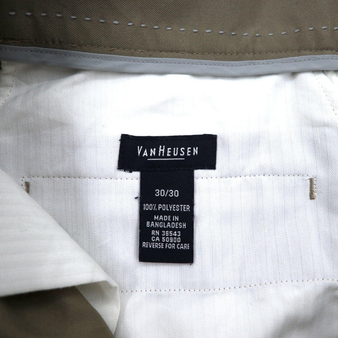 90s VAN HEUSEN Tuck Wide Slacks Pants Size 30 Beige Polyester