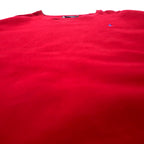 Polo by Ralph Lauren Reverse Weave Sweatshirt 2XL BIG Red Cotton Front V Small Pony Embroidery Big Size