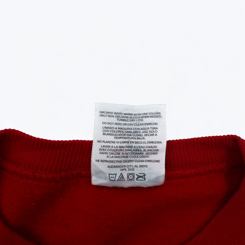 JERZEES Big Size Crew Neck Sweatshirt XL Red Cotton BIG BEAR Made in Mexico