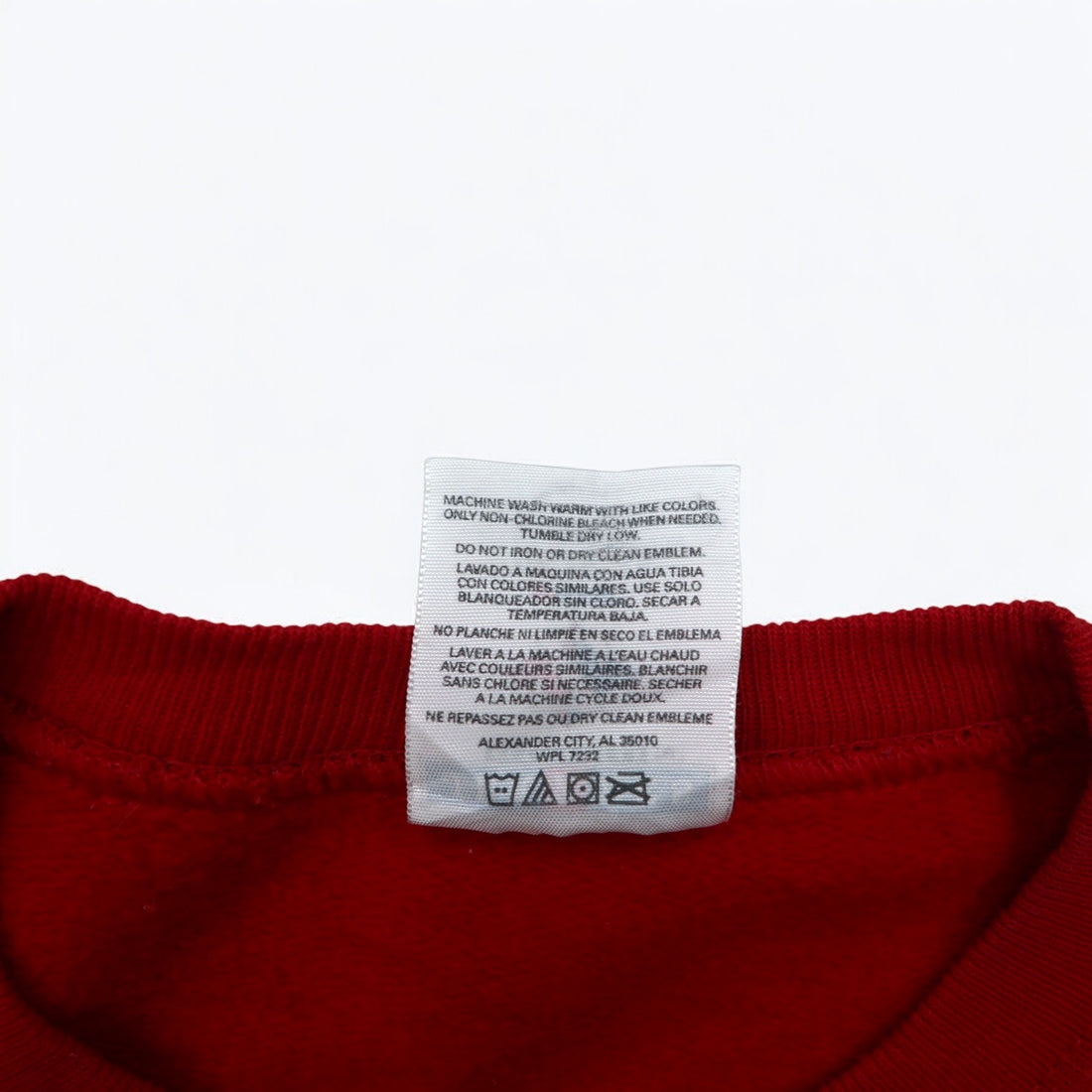 JERZEES Big Size Crew Neck Sweatshirt XL Red Cotton BIG BEAR Made in Mexico