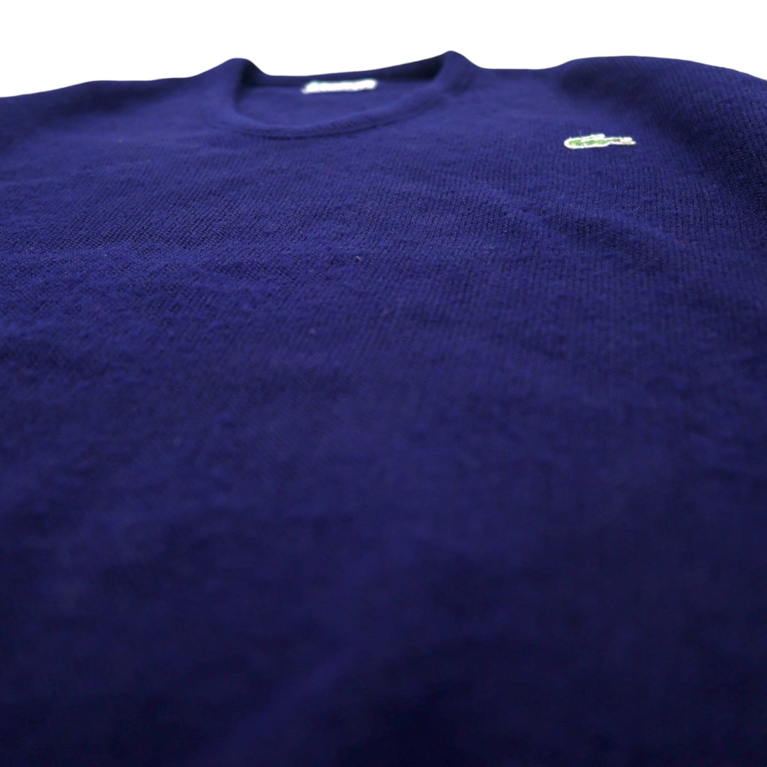 IZOD LACOSTE 70s Spool Tag V-neck Acrylic Knit Sweater L Navy One Point Logo