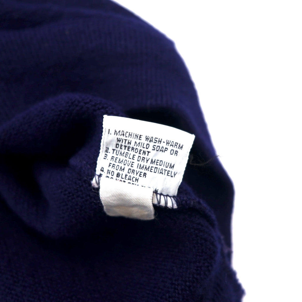 IZOD LACOSTE 70s Spool Tag V-neck Acrylic Knit Sweater L Navy One Point Logo