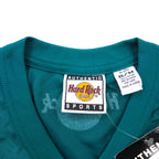 Hard Rock Hotel 90s Game Shirt, Size L, Green, Nylon, Logo Print, Numbering, Deadstock, Unused
