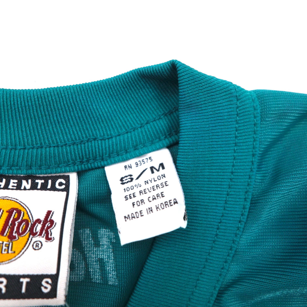 Hard Rock Hotel 90s Game Shirt, Size L, Green, Nylon, Logo Print, Numbering, Deadstock, Unused