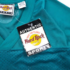 Hard Rock Hotel 90s Game Shirt, Size L, Green, Nylon, Logo Print, Numbering, Deadstock, Unused
