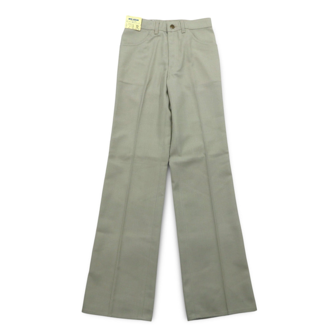 BIG JOHN 70s Center Press Bootcut Flared Pants S Beige Deadstock Unused