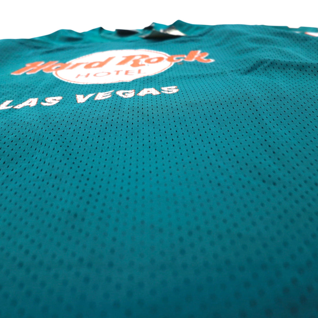 Hard Rock Hotel 90s Game Shirt, Size L, Green, Nylon, Logo Print, Numbering, Deadstock, Unused