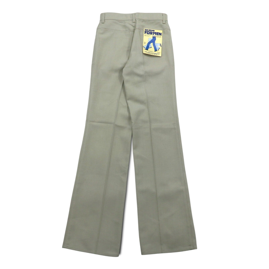 BIG JOHN 70s Center Press Bootcut Flared Pants S Beige Deadstock Unused