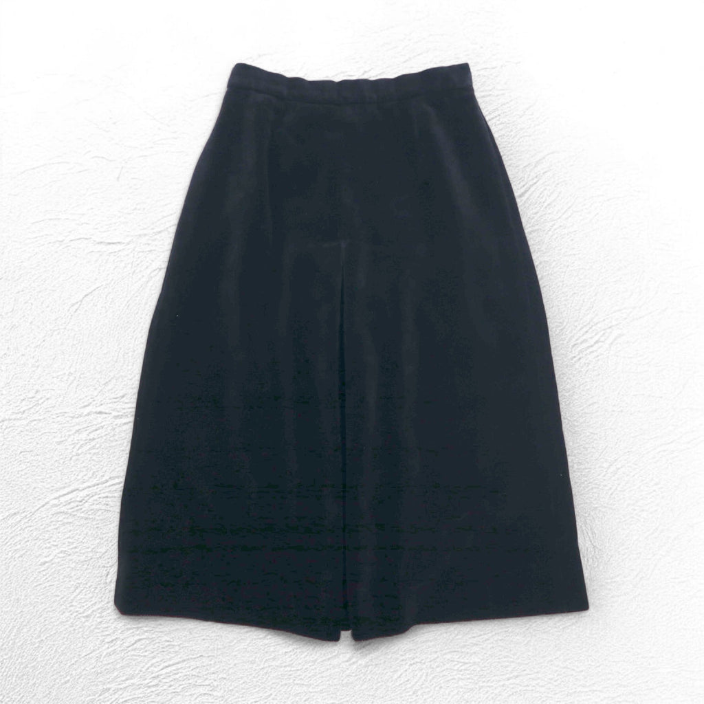BURBERRYS Old Velvet Flare Skirt S Black Cotton Made in Japan