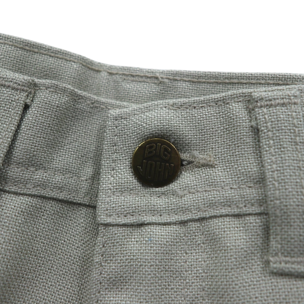 BIG JOHN 70s Center Press Bootcut Flared Pants S Beige Deadstock Unused