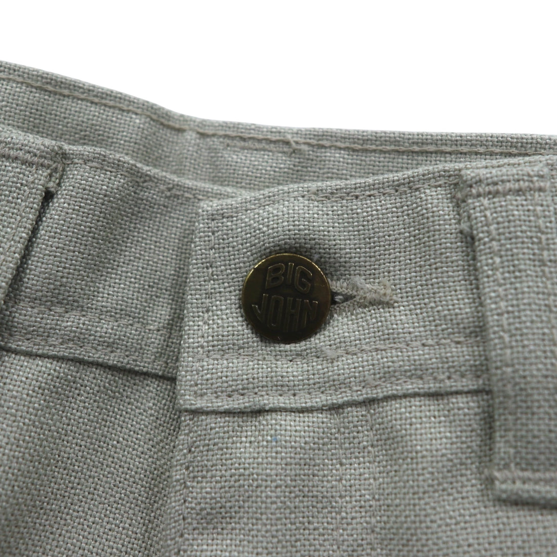 BIG JOHN 70s Center Press Bootcut Flared Pants S Beige Deadstock Unused