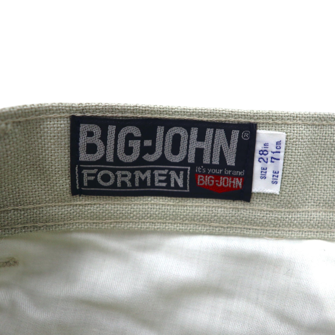 BIG JOHN 70s Center Press Bootcut Flared Pants S Beige Deadstock Unused