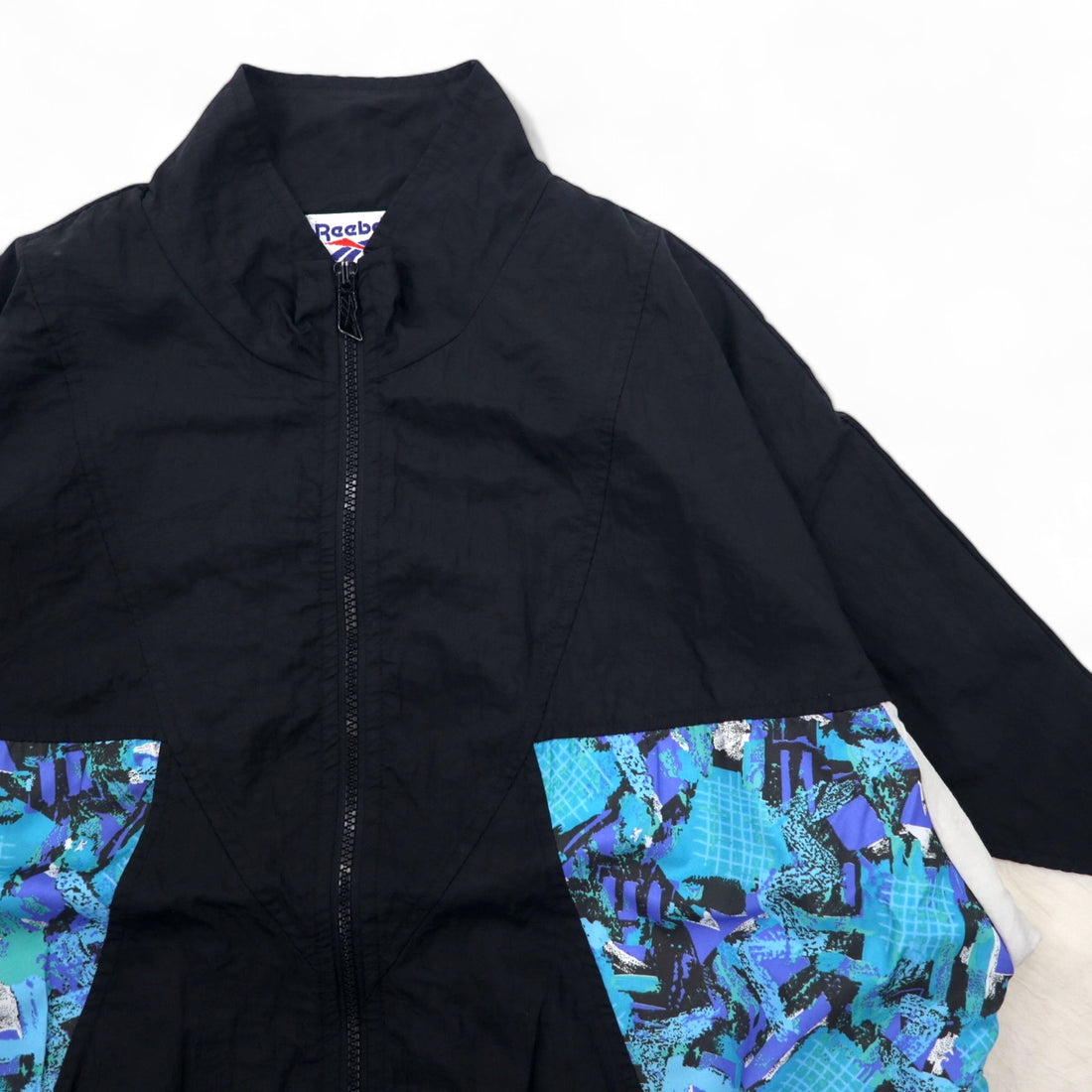 Reebok 90s Nylon Jacket Jersey L Black Polyester Vector Logo