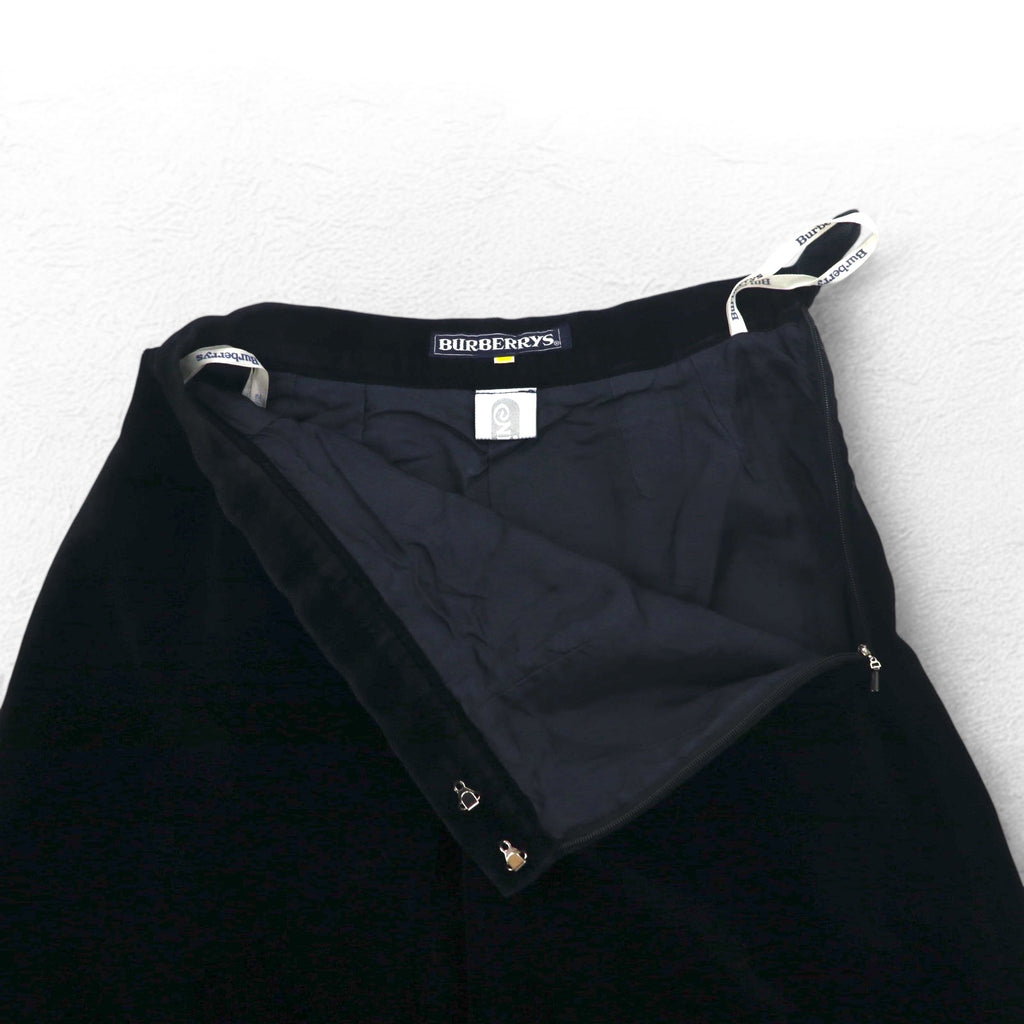 BURBERRYS Old Velvet Flare Skirt S Black Cotton Made in Japan