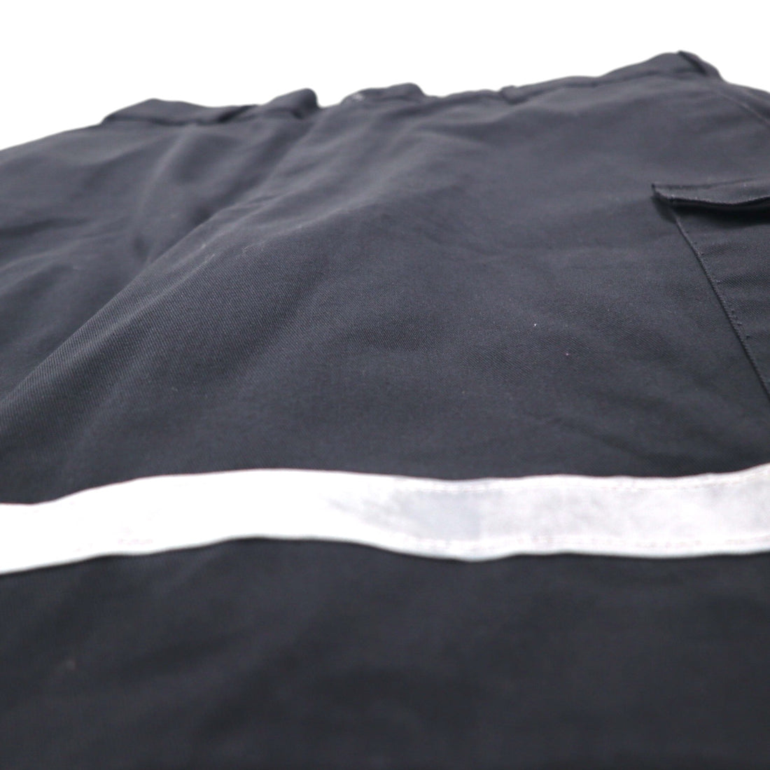 SofTwill by UniFirst Reflective Baggy Short Cargo Pants, XL, Black, Knee-Length, Made in Mexico