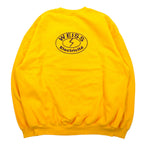 FRUIT OF THE LOOM Made in Morocco European Line Crew Neck Sweatshirt XXL Yellow Cotton Fleece Lining WEISS Electricite Back Print