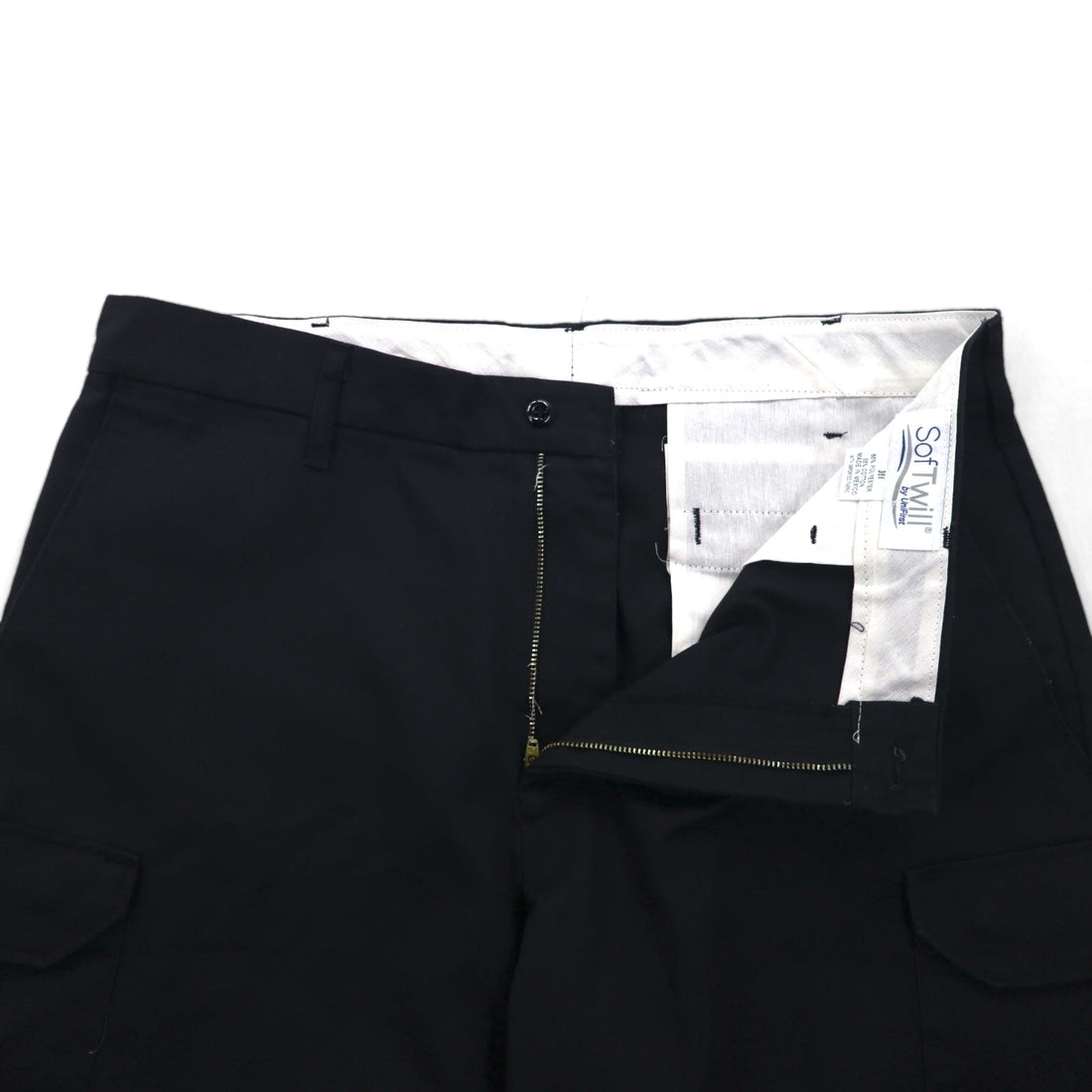 SofTwill by UniFirst Reflective Baggy Short Cargo Pants, XL, Black, Knee-Length, Made in Mexico