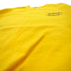 FRUIT OF THE LOOM Made in Morocco European Line Crew Neck Sweatshirt XXL Yellow Cotton Fleece Lining WEISS Electricite Back Print