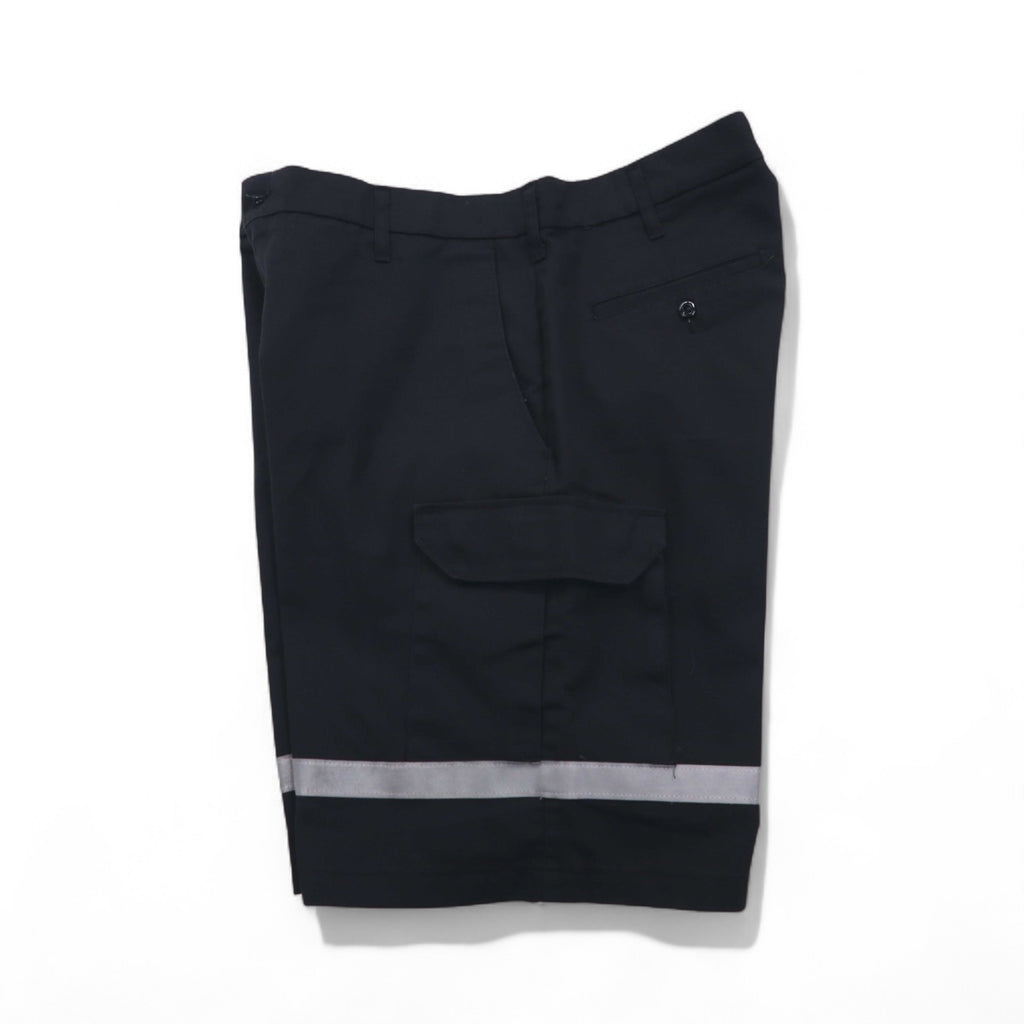 SofTwill by UniFirst Reflective Baggy Short Cargo Pants, XL, Black, Knee-Length, Made in Mexico