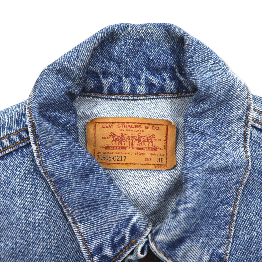 Levi's 90s USA made denim jacket 4th type G-jacket S indigo blue ice wash 70505-0217 button back 527