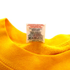 FRUIT OF THE LOOM Made in Morocco European Line Crew Neck Sweatshirt XXL Yellow Cotton Fleece Lining WEISS Electricite Back Print