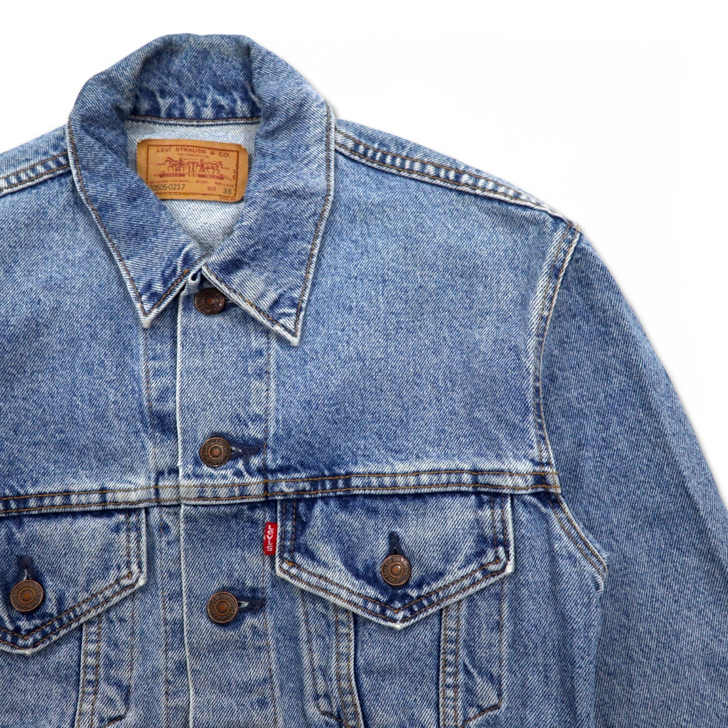 Levi's 90s USA made denim jacket 4th type G-jacket S indigo blue ice wash 70505-0217 button back 527