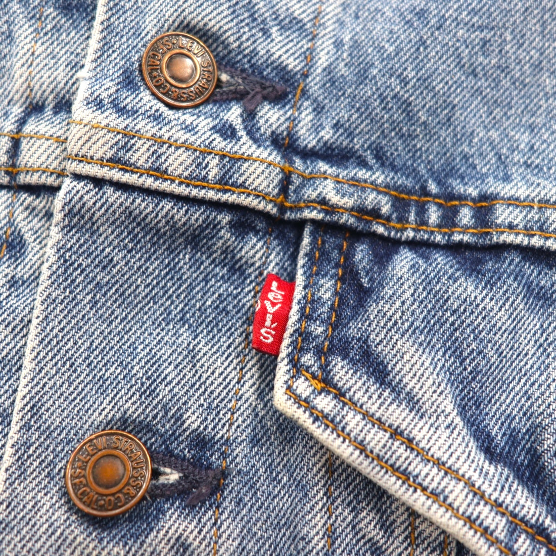 Levi's 90s USA made denim jacket 4th type G-jacket S indigo blue ice wash 70505-0217 button back 527