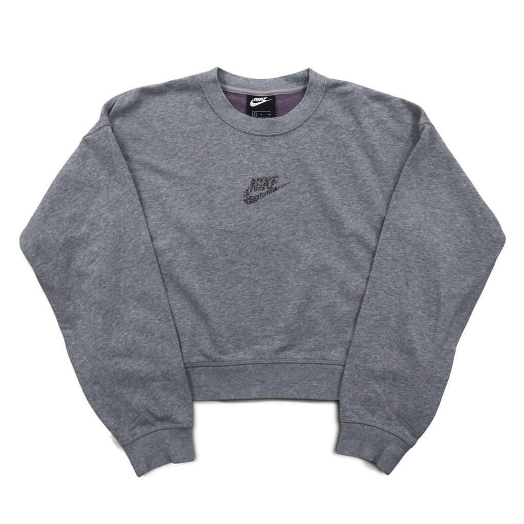 NIKE クロップド スウェット S グレー フレンチテリー センタースウォッシュ CU6404-063