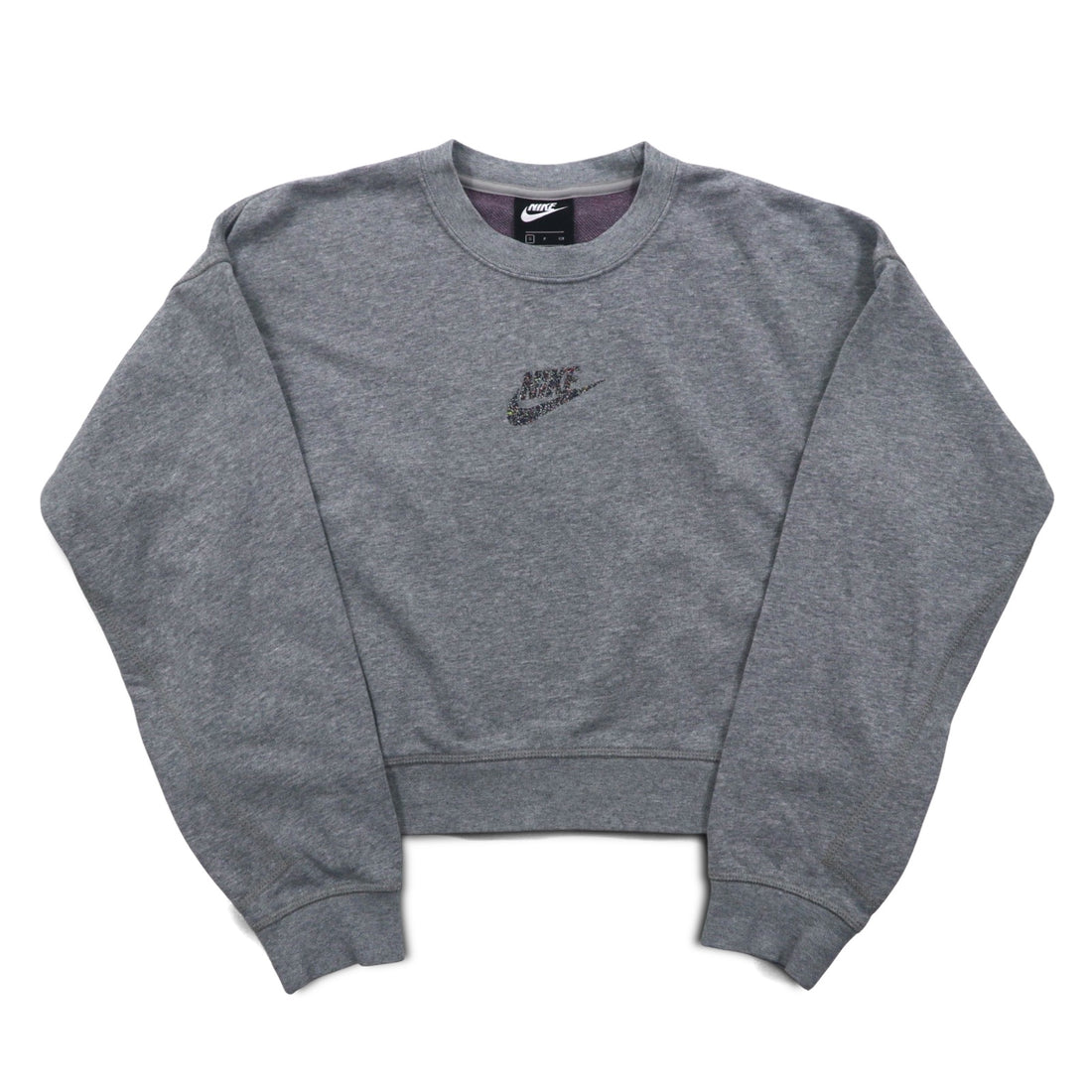 NIKE クロップド スウェット S グレー フレンチテリー センタースウォッシュ CU6404-063