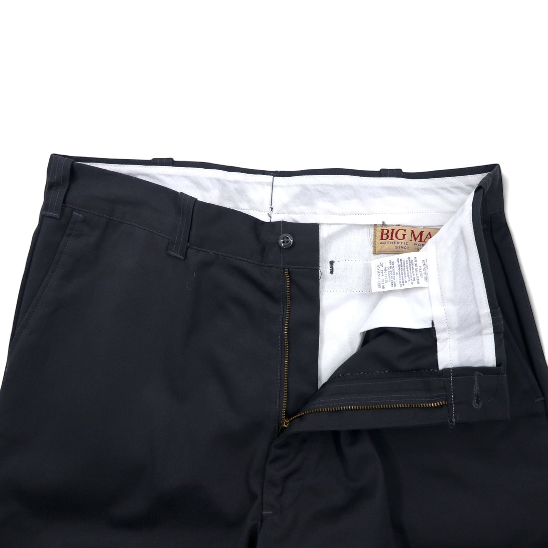 BIG MAC 80s Twill Work Pants Chino Pants Size 36 Grey Polyester Cotton Center Press