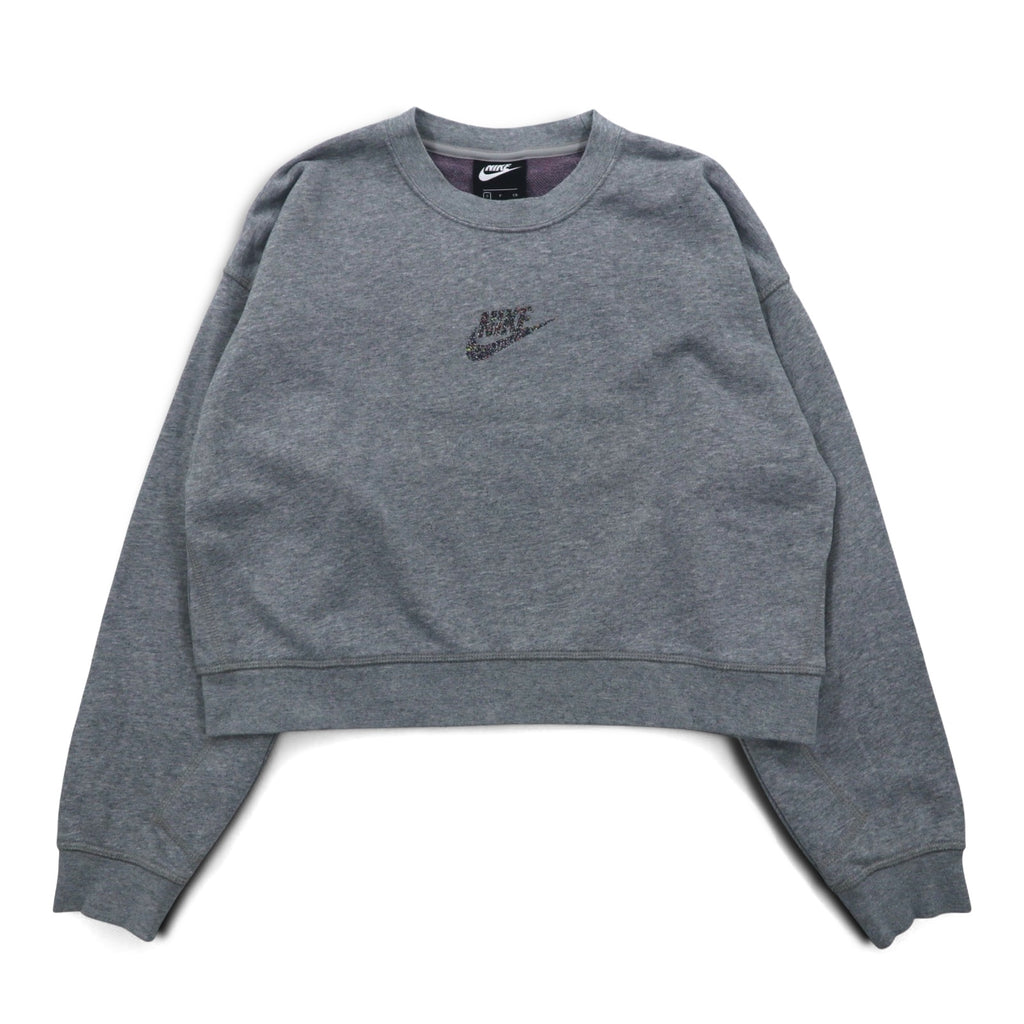 NIKE クロップド スウェット S グレー フレンチテリー センタースウォッシュ CU6404-063
