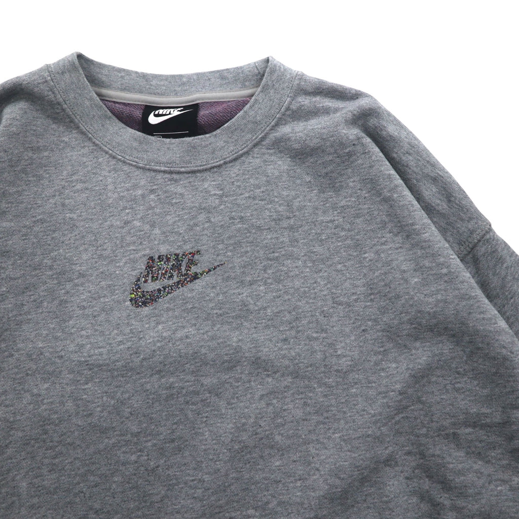 NIKE クロップド スウェット S グレー フレンチテリー センタースウォッシュ CU6404-063